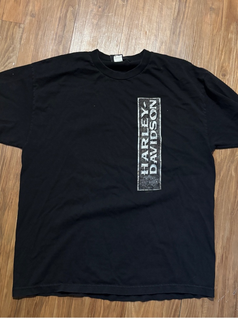 Harley-Davidson Black Tee with Vertical Silver Logo